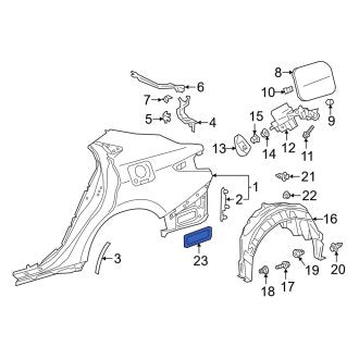 New OEM Rear Quarter Panel Vent Fits, 2019-2024 Lexus ES - Part # 6294007030