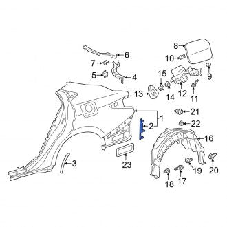 New OEM Rear Quarter Panel Filler Panel Fits, 2019-2024 Lexus ES - Part # 6556506080