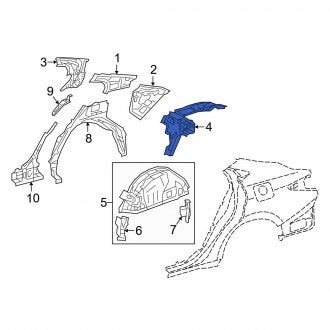 New OEM Rear Right Quarter Panel Extension Fits, 2019-2024 Lexus ES - Part # 6420106220