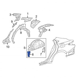 New OEM Front Left Inner Wheel Housing Bracket Fits, 2019-2024 Lexus ES - Part # 6164233090