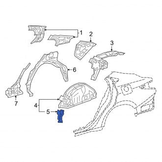 New OEM Right Wheel Housing Bracket Fits, 2019-2024 Lexus ES - Part # 6164106140