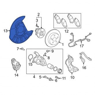 New OEM Front Right Brake Dust Shield Fits, 2019-2024 Lexus ES - Part # 4778106180