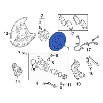 New OEM Rear Disc Brake Rotor Fits, 2019-2024 Lexus ES - Part # 4243106180