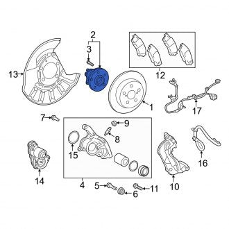 New OEM Rear Wheel Bearing and Hub Assembly Fits, 2021-2024 Lexus ES - Part # 424100R030