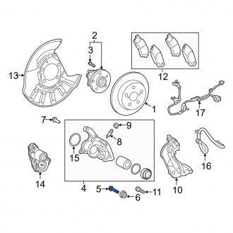 New OEM Rear Lower Disc Brake Caliper Pin Fits, 2019-2024 Lexus ES - Part # 478140R050