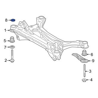 New OEM Rear Upper Suspension Crossmember Insulator Fits, 2019-2024 Lexus ES - Part # 5228106040