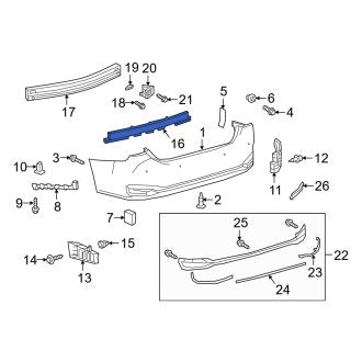 New OEM Rear Bumper Impact Absorber Fits, 2019-2024 Lexus ES - Part # 5261506090