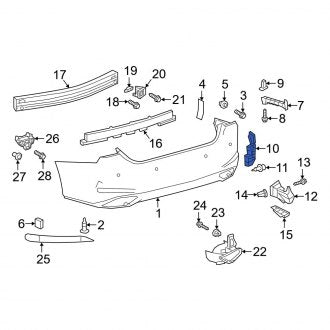 New OEM Rear Left Lower Bumper Cover Support Rail Fits, 2019-2024 Lexus ES - Part # 5215606040