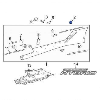 New OEM Lower Rocker Panel Molding Clip Fits, 2007-2012 Lexus ES - Part # 7586730120