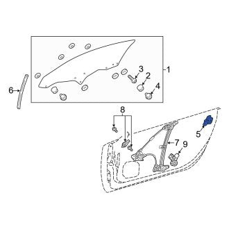 New OEM Front Left Window Regulator Rail Fits, 2018-2024 Lexus LC - Part # 6723511020