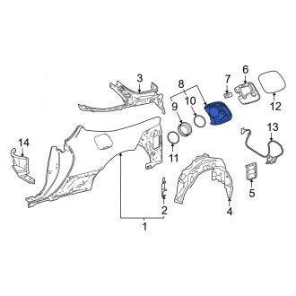 New OEM Rear Fuel Filler Housing Fits, 2021-2024 Lexus LC - Part # 7729011010