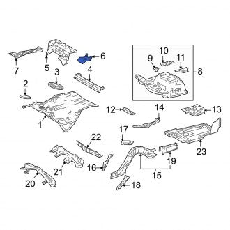 New OEM Floor Pan Reinforcement Bracket Fits, 2021-2024 Lexus LC - Part # 5744811010