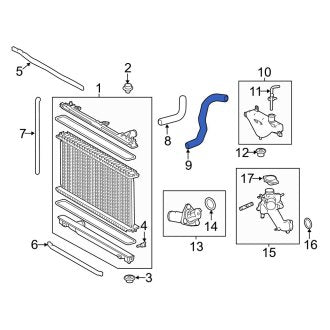 New OEM Lower Radiator Coolant Hose Fits, 2013-2015 Lexus GS - Part # 1657231400