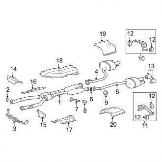 New OEM Exhaust Muffler Gasket Fits, 2013-2018 Lexus ES - Part # 174510V040