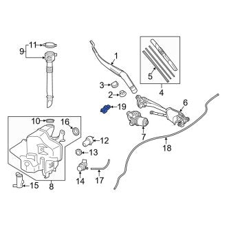 New OEM Front Windshield Washer Nozzle Fits, 2019-2024 Lexus ES - Part # 8538130220