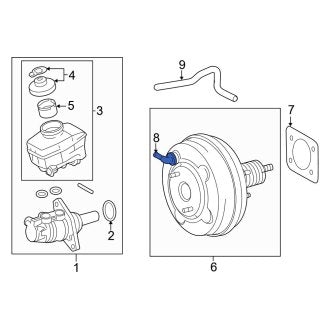 New OEM Power Brake Booster Check Valve Fits, 2016-2020 Lexus GS - Part # 4473012070