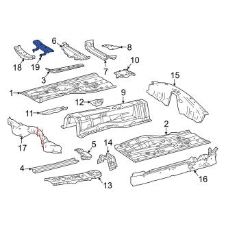 New OEM Center Floor Pan Reinforcement Brace Fits, 2013-2019 Lexus GS - Part # 5140530041