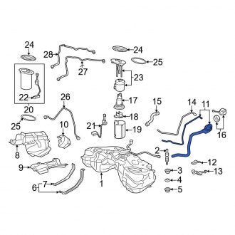 New OEM Fuel Filler Hose Fits, 2013-2020 Lexus GS - Part # 7721330210