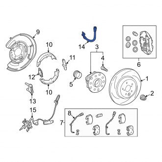New OEM Rear Brake Hydraulic Hose Fits, 2016-2020 Lexus GS - Part # 9094702H28