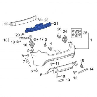 New OEM Rear Bumper Impact Absorber Fits, 2015-2019 Lexus RC - Part # 5261524100