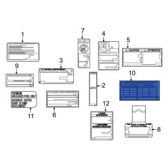 New OEM Genuine Lexus, Tire Information Label - Part # 42661500000000000