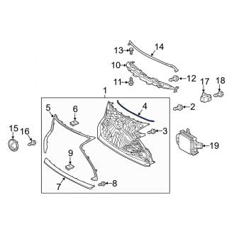 New OEM Genuine Lexus, Grille Seal - Part # 5339750010