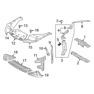 New OEM Right Radiator Support Side Panel Bracket Fits, 2018-2024 Lexus LS - Part # 5303550010