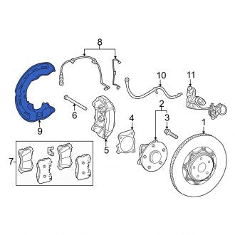 New OEM Front Right Brake Dust Shield Fits, 2018-2024 Lexus LS - Part # 4778150080