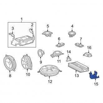 New OEM Rear Radio Amplifier Bracket Fits, 2018-2024 Lexus LS - Part # 8628550150