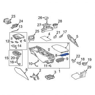 New OEM Console Armrest Bracket Fits, 2018-2024 Lexus LS - Part # 5892250030