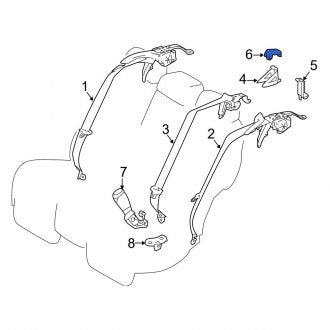 New OEM Genuine Lexus, Rear Center Seat Belt Anchor Plate Cover - Part # 7371750050C0