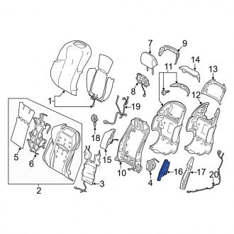 New OEM Front Right Inner Seat Back Bolster Assembly Fits, 2018-2024 Lexus LS - Part # 7118350020