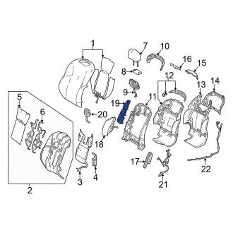 New OEM Front Left Inner Seat Back Bolster Assembly Fits, 2018-2024 Lexus LS - Part # 7118450030