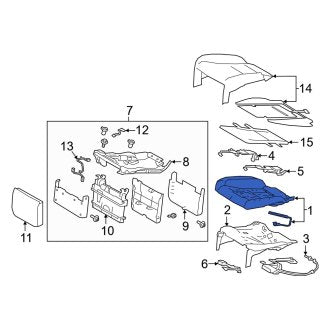 New OEM Rear Right Seat Cushion Foam Fits, 2018-2019 Lexus LS - Part # 7150350140