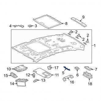 New OEM Roof Opening Trim Fits, 2018-2024 Lexus LS - Part # 7563150070C0