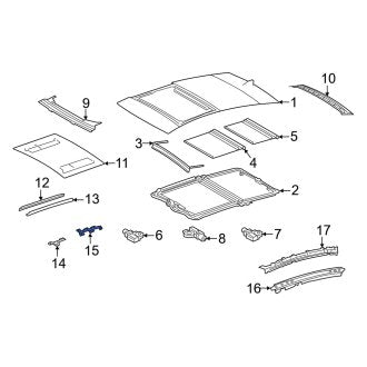 New OEM Rear Right Roof Panel Bracket Fits, 2018-2024 Lexus LS - Part # 6327750080