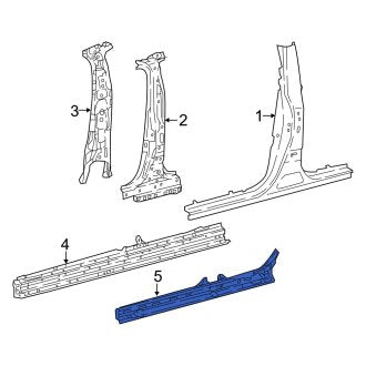 New OEM Right Rocker Panel Fits, 2018-2024 Lexus LS - Part # 5740150080