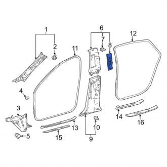 New OEM Front Left Seat Belt Anchor Plate Cover Fits, 2019-2024 Lexus ES - Part # 7302458010C1