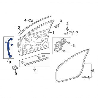 New OEM Front Center Left Door Shell Seal Fits, 2018-2024 Lexus LS - Part # 6786650050