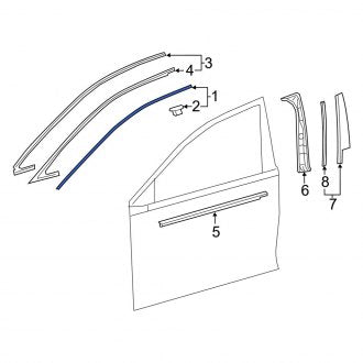 New OEM Front Right Outer Door Reveal Molding Fits, 2018-2024 Lexus LS - Part # 7575150030