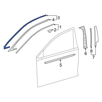 New OEM Front Left Inner Door Reveal Molding Fits, 2018-2024 Lexus LS - Part # 6814650010