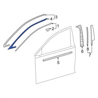 New OEM Front Right Inner Door Reveal Molding Fits, 2018-2024 Lexus LS - Part # 6814550010