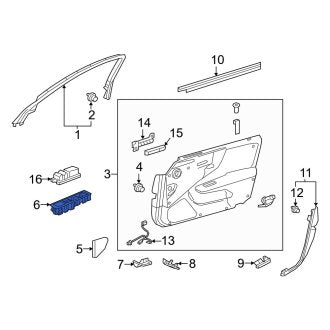 New OEM Front Left Door Switch Trim Panel Fits, 2018-2024 Lexus LS - Part # 7423250230