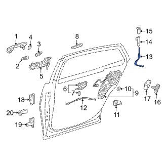 New OEM Rear Inner Door Latch Cable Fits, 2018-2024 Lexus LS - Part # 6977050100