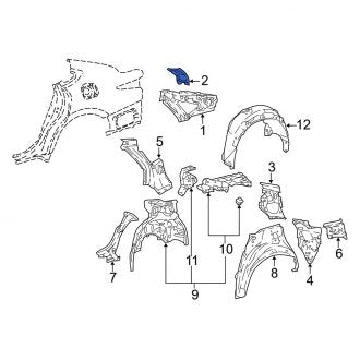 New OEM Rear Right Quarter Panel Extension Fits, 2018-2024 Lexus LS - Part # 6162550040