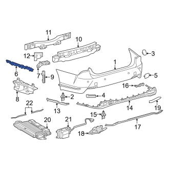 New OEM Rear Left Bumper Cover Support Rail Fits, 2018-2024 Lexus LS - Part # 5215650080