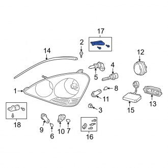 New OEM Right Lower Headlight Restoration Kit Fits, 2001-2003 Lexus LS - Part # 8119550010