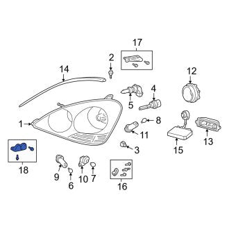 New OEM Left Lower Headlight Restoration Kit Fits, 2001-2003 Lexus LS - Part # 8119450010