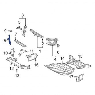 New OEM Hood Latch Support Fits, 2001-2003 Lexus LS - Part # 5320850030