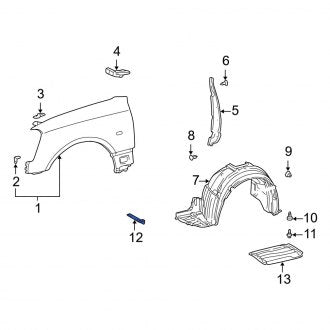 New OEM Right Fender Liner Support Bracket Fits, 2001-2003 Lexus LS - Part # 5385150020